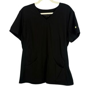 Scrubletics Black V-Neck Short Sleeve Scrub XL